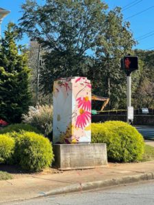 Inaugural Art Box located at Canton and Woodstock. Sponsored by Table and Main. Artist: Christina Kwan.