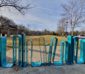 "Ribbon" a series of three racks by Lewis Body. 
Located at Riverside Side. 
Sponsored by The Inaugural Roswell Magazine 10U40 Class